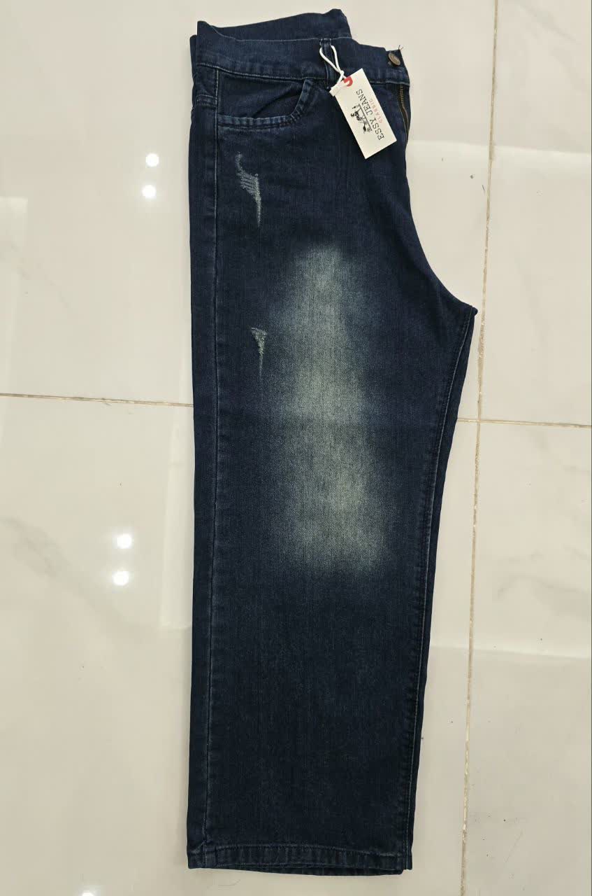 شلوار جین نیم بگ سورمه ای زنانه